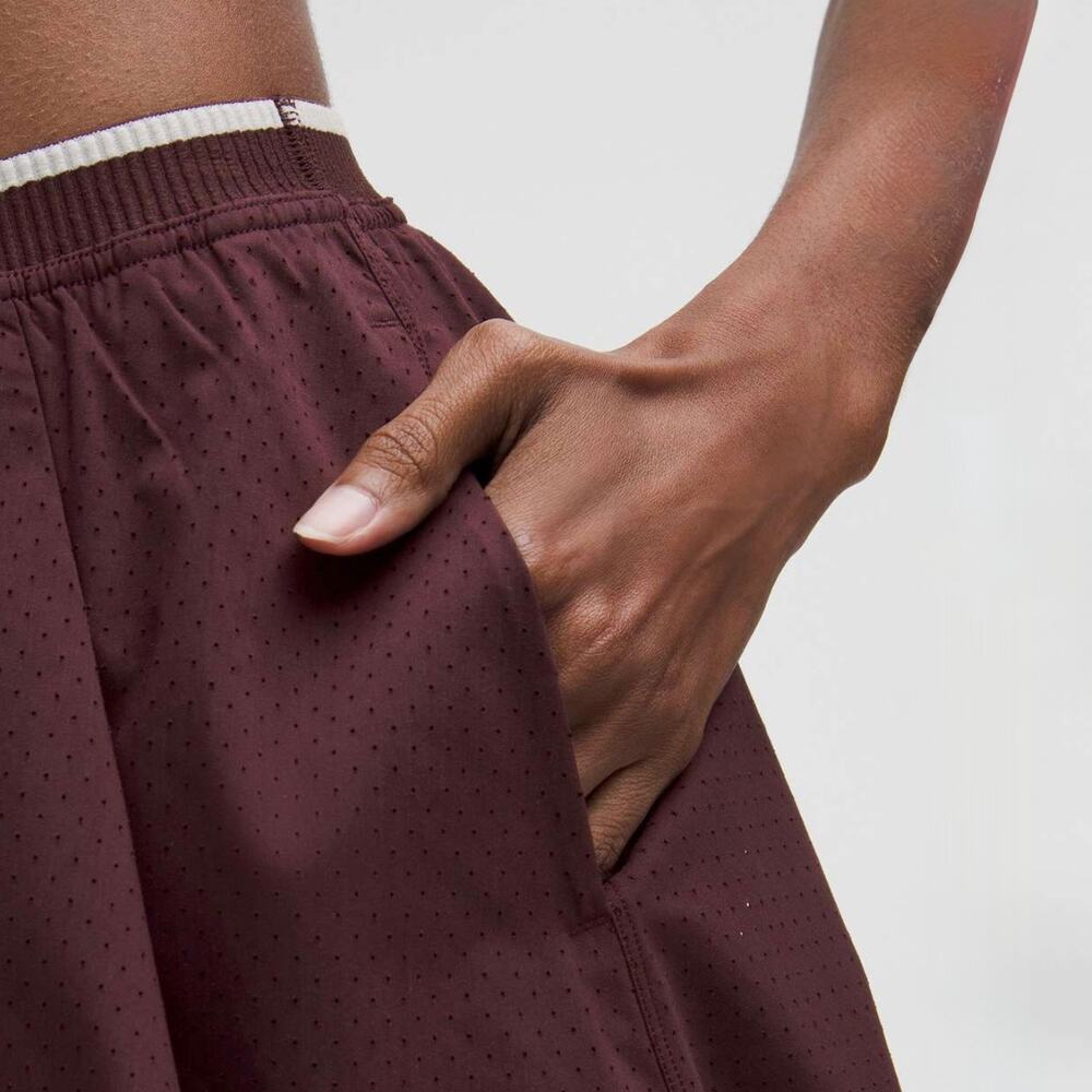 Lululemon Perforated Tennis Skirt Goodnight Plum Light Ivory Size 6 - Picture 13 of 16